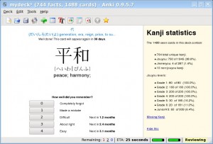 Anki - Estatísticas de Kanji
