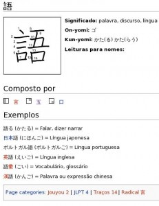 go - Exemplo Kanji Wiki