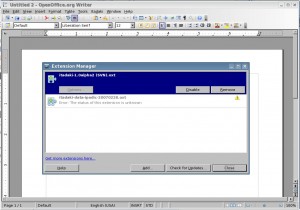 Instalação de extensão no OpenOffice.org